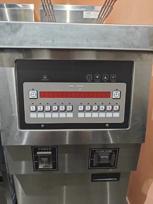 Gas Heating 220V Digital Computer Panel One Pot Two Baskets Open Deep Fryer