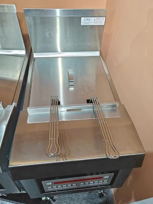 Gas Heating 220V Digital Computer Panel One Pot Two Baskets Open Deep Fryer