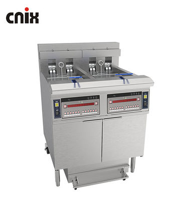 28.6kw Double Tank Big Capacity Digital Computer Panel Electric&gas Chips Open Fryer Machine