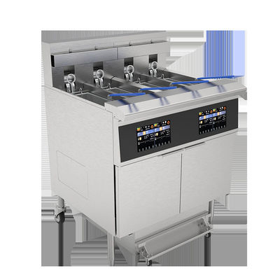 Professional Touchscreen smart panel 4tank 4baskets 28KW 304SUS Electric Chips Open Fryer