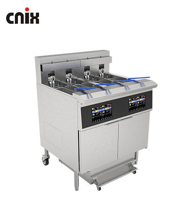 Professional Touchscreen smart panel 4tank 4baskets 28KW 304SUS Electric Chips Open Fryer