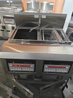 Two Pots Four Baskets Electric Digital Computer Panel Open Deep Fryer With Oil Filtration
