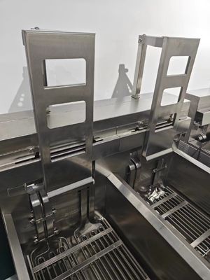 Auto Lift Electric Double Pots 28KW Chips Open Fryer With Oil Filter System