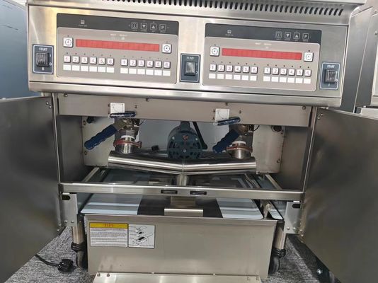 Auto Lift Electric Double Pots 28KW Chips Open Fryer With Oil Filter System