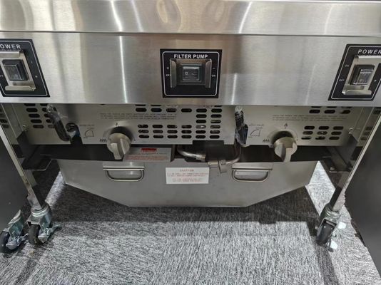 220V Digital Computer Panel Two Pots Four Baskets Open Deep Fryer With Filtration