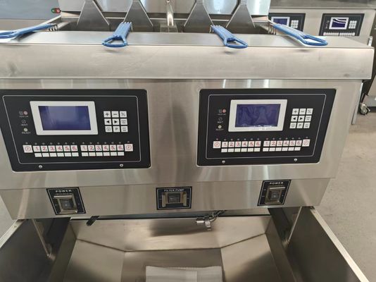 Two Pots Four Baskets 304SUS Gas Chips Commercial Open Deep LCD Panel Oil Fryer