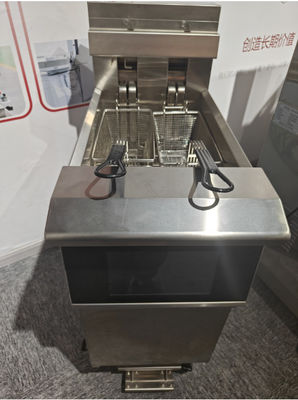 One Pot Two Baskets Smart Touchscreen Panel 14KW 380V Electric Open Deep Fryer