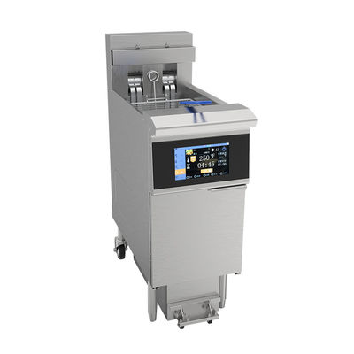 One Pot Two Baskets Smart Touchscreen Panel 14KW 380V Electric Open Deep Fryer