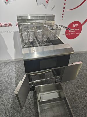 Electric Two Pots 3 Baskets Touchscreen Panel With Oil Filter System Fryer