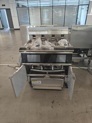 Professional Touchscreen smart panel 4tank 4baskets 28KW 304SUS Electric Chips Open Fryer