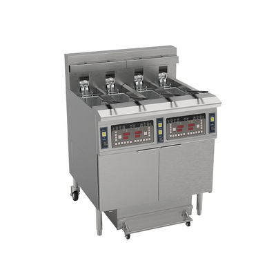 Professional Digital Computer Panel 4 Tank 4 Baskets 28KW 304SUS Electric Chips Open Fryer