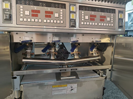 OFE-H413 Auto Lift 4 Pots 4 Baskets Digital Computer Panel With Oil Filter System 28kw Electric&Gas Open Deep Fryer