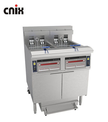 28.6kw Double Tank Big Capacity Digital Computer Panel Electric&gas Chips Open Fryer Machine