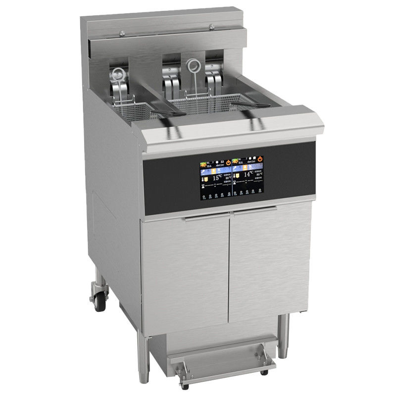 Smart Touch Panel 21.4KW 380V With Ce Certification With Oil Filtration Electric Open Deep Fryer