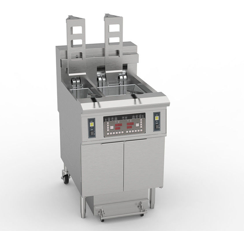 21.4KW Double Tank 11.6L+21.5L Digital Computer Panel Electric Chips Open Fryer Machine