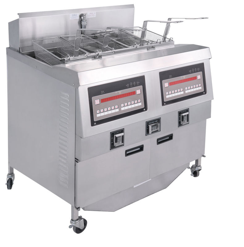 OFG-322 Digital Computer Panel Two Pots Four Baskets Automatic Deep Fryer Machine GAS Open Deep Fryer