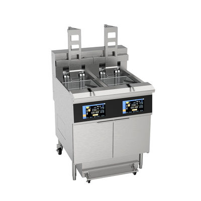 Touchscreen Smart Panel Auto Lift Filtration Two Pots Four Baskets 304SUS Electric Gas Open Chips Fryer