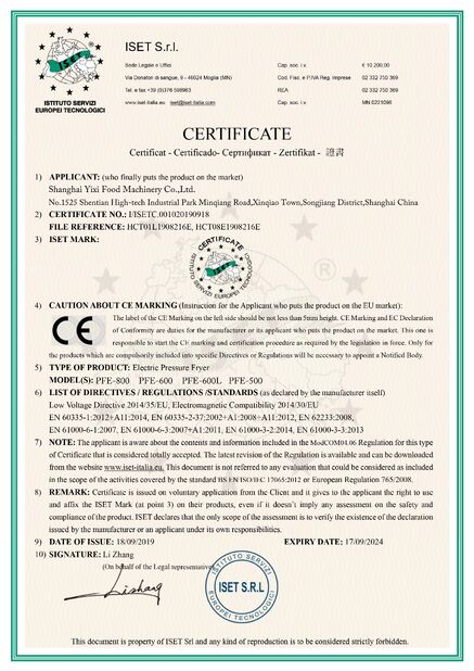 china Shanghai Yixi Food Machinery Co.,LTD certification