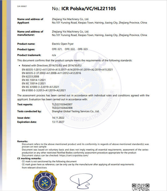 China Shanghai Yixi Food Machinery Co.,LTD certification